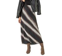 Roman Originals Jersey Skirt for Women UK - Ladies Midi Maxi Floral Animal Print Summer Spring Holiday Swing Smart Casual Work Cocktail Party Going Out Holiday Cruise - Black Grey - Size 14