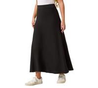 Roman Originals Knitted Skirt for Women UK Ladies Midi Maxi Full Length Winter Autumn A-Line Swing Pull On Smart Casual Work Office Elasticated Waist Flattering Knit Knitwear - Petite Black - Size 12