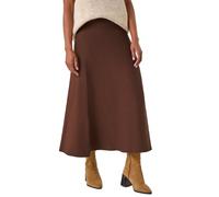 Roman Originals Knitted Skirt for Women UK Ladies Midi Maxi Full Length Winter Autumn A-Line Swing Pull On Smart Casual Work Office Elasticated Waist Flattering Knit Knitwear - Chocolate - Size 10