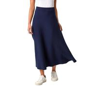Roman Originals Knitted Skirt for Women UK Ladies Midi Maxi Full Length Winter Autumn A-Line Swing Pull On Smart Casual Work Office Elasticated Waist Flattering Knit Knitwear - Petite Azure - Size 8