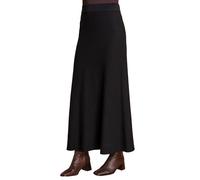 Roman Originals Knitted Skirt for Women UK Ladies Midi Maxi Full Length Winter Autumn A-Line Swing Pull On Smart Casual Work Office Elasticated Waist Flattering Knit Knitwear - Black - Size 16