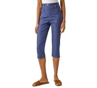 Roman Originals Lift Sculpt Shape Cropped Stretch Trouser for Women UK - Ladies Everyday Holiday Spring Summer Comfy Soft Evening Vacation Work Party - Indigo - Size 16