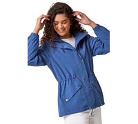 Roman Originals Lightweight Shower Jacket for Women UK - Ladies Everyday Holiday Spring Summer Funnel Neckline Comfy Soft Evening Vacation Work Party - Blue - Size 12