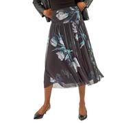 Roman Originals Marble Print Mesh Layer Skirt for Women UK - Ladies Everyday Holiday Spring Summer Comfy Soft Evening Vacation Work Party - Black - Size 18