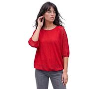 Roman Originals Mesh Bubble Hem Stretch Top for Women UK - Ladies Everyday Holiday Spring Summer Round Neckline Comfy Soft Evening Vacation Work Party