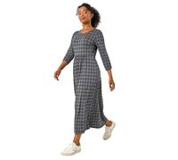 Roman Originals Midi Dress with Pockets for Women UK Ladies Stretchy Jersey Maxi Long Short Sleeve Elasticated Gathered High Waist Boho Flattering Skater Swing Fit Flare - Petite Grey - Size 12