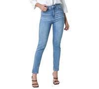 Roman Originals Mom Jeans for Women UK - Ladies Slim Leg Denim Trousers Stretch Cotton Smart Casual Pull On Straight Skinny Slim Fit Regular Cut & Curve Plus Sizes 29' - Blue - Size 10