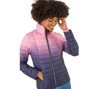 Roman Originals Padded Coat for Women UK Ladies Parka with Hood Puffer Quilted Bubble Jacket Winter Autumn Waterproof Wind Resistant Thermal Fitted Puffa - Ombre Purple - Size 20