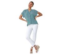Roman Originals Plain Button Through Relaxed Shirt for Women UK - Ladies Everyday Holiday Spring Summer V-Neckline Comfy Soft Evening Vacation Work Party - Blue - Size 18
