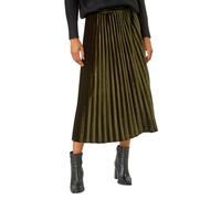 Roman Originals Pleated Skirt for Women UK Ladies Maxi Midi Crinkle Summer Smart Casual Evening Special Occasion Elasticated Waistband Party Holiday Long Crepe - Dark Green - Size 12