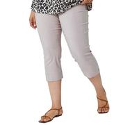Roman Originals Plus Size Cropped Trousers for Women UK Ladies Curve Capri Leggings Summer Pants Short Crop Stretch 3/4 Length Three Quarter Pedal Pusher Clothes Elasticated - Natural - Size 30