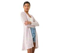 Roman Originals Pointelle Longline Cardigan for Women UK - Ladies Everyday Holiday Spring Summer Comfy Soft Evening Vacation Work Party - Multi - Size 18