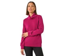 Roman Originals Premium Soft Jersey Roll Neck Jumper for Women UK - Ladies Everyday Autumn Winter Roll Neckline Comfy Soft Evening Vacation Work Party Night Out - Wine - Size 12