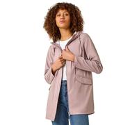 Roman Originals Rain Resistant Hooded Jacket for Women UK - Ladies Everyday Holiday Spring Summer Notch Neckline Comfy Soft Evening Vacation Work Party - Pink - Size 10