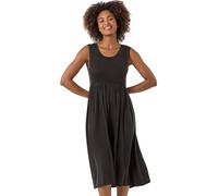 Roman Originals Ribbed Stretch Midi Dress for Women UK - Ladies Everyday Holiday Spring Summer Scoop Neckline Comfy Soft Evening Vacation Work Party - Black - Size 14