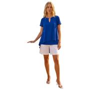 Roman Women's Ring Front Chiffon Overlay Top in Royal | Size: 10