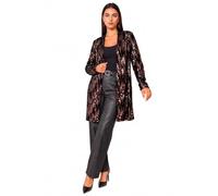 Roman Women's Sequin Velvet Longline Jacket in Chocolate | Size: 16 Roman Chocolate 16