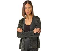 Roman Originals Shimmer Longline Knit Cardigan for Women UK - Ladies Everyday Autumn Winter Round Neckline Comfy Soft Evening Vacation Work Party Night Out - Bronze - Size 14