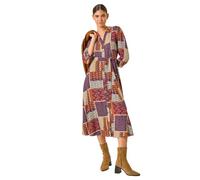 Roman Originals Shirt Dress for Women UK- Ladies Long Sleeve Belted Collared Midi Maxi Winter Autumn Smart Casual Button Through Evening Office A Line Swing Skater - Wine - Size 18