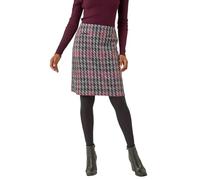 Roman Originals Short Skirt for Women UK Ladies Brushed Lined Stretch A-Line Winter Autumn Smart Casual Mini Fitted Bodycon Jersey Pull On Elasticated Waist Work Party - Red Black - Size 20