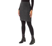 Roman Originals Short Skirt for Women UK - Ladies Textured Pull On Mini Stretch Cotton Jersey Pencil Tube Smart Summer Bodycon Knee Length A-Line Straight Work Office Formal - Dark Grey - Size 14