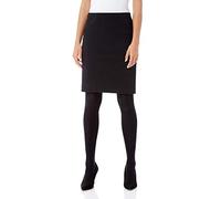 Roman Originals Short Skirt for Women UK - Ladies Textured Pull On Mini Stretch Cotton Jersey Pencil Tube Smart Summer Bodycon Knee Length A-Line Straight Work Office Formal - Black - Size 8