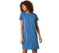 Roman Originals Short Sleeve T-Shirt Dress for Women UK - Ladies Everyday Holiday Spring Summer Round Neckline Comfy Soft Evening Vacation Work Party - Blue - Size 12