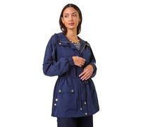 Roman Originals Shower Resistant Rain Jacket for Women UK - Ladies Everyday Autumn Winter Comfy Soft Evening Vacation Work Party Night Out - Navy - Size 20