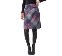 Roman Originals Skirt for Women UK - Ladies Brushed Short Stretch Smart Casual Work Office Meeting Mini Straight Fitted Bodycon Jersey Pull On Soft Checked Elasticated Waist - Rose Grey - Size 14