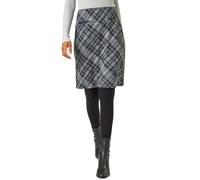 Roman Originals Skirt for Women UK - Ladies Brushed Short Stretch Smart Casual Work Office Meeting Mini Straight Fitted Bodycon Jersey Pull On Soft Checked Elasticated Waist - Dark Grey - Size 10