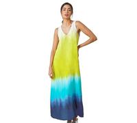 Roman Originals Sleeveless Ombre Midi Dress for Women UK - Ladies Everyday Holiday Spring Summer V-Neckline Comfy Soft Evening Vacation Work Party - Turquoise - Size 10