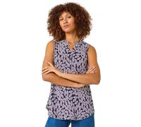 Roman Originals Sleeveless Shirt for Women UK Ladies Vest Tank Top Summer Smart Blouse Stretchy Jersey T-Shirt Casual Spring Holiday Party Beach Vacation Notch Neck - Mauve - Size 18