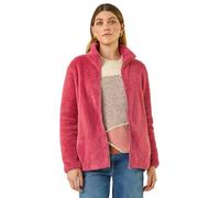 Roman Originals Soft Sherpa Fleece Jacket For Women UK - Ladies Autumn Everyday Winter Holiday Pull-On Comfy Soft Vacation Work Teddy Coat - Rose - Size XL