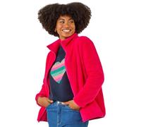 Roman Originals Soft Sherpa Fleece Jacket For Women UK - Ladies Autumn Everyday Winter Holiday Pull-On Comfy Soft Vacation Work Teddy Coat - Fuchsia - Size L