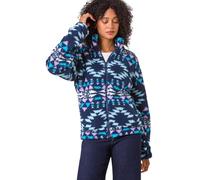 Roman Originals Soft Sherpa Fleece Jacket for Women UK - Ladies Autumn Everyday Winter Holiday Pull-On Comfy Soft Vacation Work Teddy Coat - Midnight - Size 18