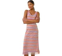 Roman Originals Space Dye Knitted Midi Dress for Women UK - Ladies Everyday Holiday Spring Summer Round Neckline Comfy Soft Evening Vacation Work Party - Purple - Size 16