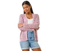 Roman Originals Spacedye Lightweight Knit Cardigan for Women UK - Ladies Everyday Holiday Spring Summer Comfy Soft Evening Vacation Work Party - Purple - Size 18