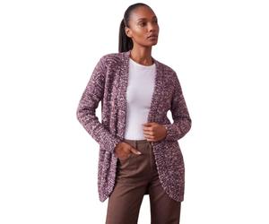 Roman Originals Speckled Popcorn Knit Cardigan for Women UK - Ladies Everyday Autumn Winter Comfy Soft Evening Vacation Work Party Night Out