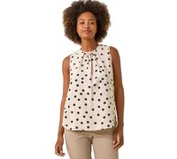 Roman Originals Spot Print Tie Detail Vest Top for Women UK - Ladies Everyday Holiday Spring Summer Round Neckline Comfy Soft Evening Vacation Work Party - Stone - Size 12