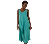 Roman Originals Strappy Jersey Midi Dress for Women UK - Ladies Everyday Holiday Spring Summer Round Neckline Comfy Soft Evening Vacation Work Party - Green - Size 18