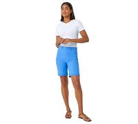 Roman Originals Stretch Shorts for Women UK Ladies Pull On Turned Hem Cut Off Bengaline Mom Boyfriend Boy Denim Casual Cropped Pants Capri Slim Fit Turn Up Summer Crops Mother - Light Denim - Size 14