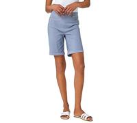 Roman Originals Stretch Shorts for Women UK Ladies Pull On Turned Hem Cut Off Bengaline Mom Boyfriend Boy Denim Casual Cropped Pants Capri Slim Fit Turn Up Summer Crops Mother - Light Grey - Size 12
