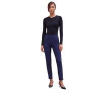 Roman Originals Stretch Trousers for Women UK Ladies High Waisted Pants Pull On Leggings Smart Slimming Office Work Fitted Tailored Tapered Regular & Plus Sizes - Navy (28 in) - Size 14
