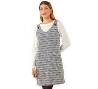 Roman Originals Textured A-Line Pocket Dress for Women UK - Ladies Everyday Autumn Winter V-Neckline Comfy Soft Evening Vacation Work Party Night Out - Black - Size 14