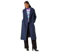 Roman Textured Buttoned Boucle Coat In Navy Navy 14