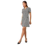 Roman Originals Textured Pocket Detail Stretch Dress for Women UK - Ladies Everyday Autumn Winter V-Neckline Comfy Soft Evening Vacation Work Party Night Out - Charcoal - Size 18