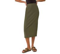 Roman Textured Stretch Midi Skirt In Khaki Khaki 14