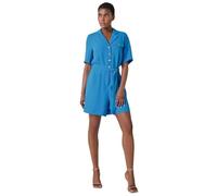 Roman Originals Textured Tie Waist Playsuit for Women UK - Ladies Everyday Holiday Spring Summer Collared Neckline Comfy Soft Evening Vacation Work Party - Light Blue - Size 20