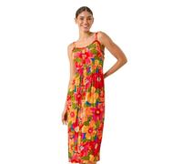Roman Originals Tie Dye Spot Print Midi Sundress for Women UK - Ladies Everyday Autumn Winter Square Neckline Comfy Soft Evening Vacation Work Party Night Out - Pink - Size 16