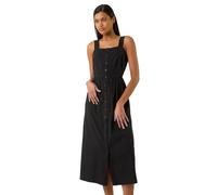 Roman Originals Tie Dye Spot Print Midi Sundress for Women UK - Ladies Everyday Autumn Winter Square Neckline Comfy Soft Evening Vacation Work Party Night Out - Noir - Size 16